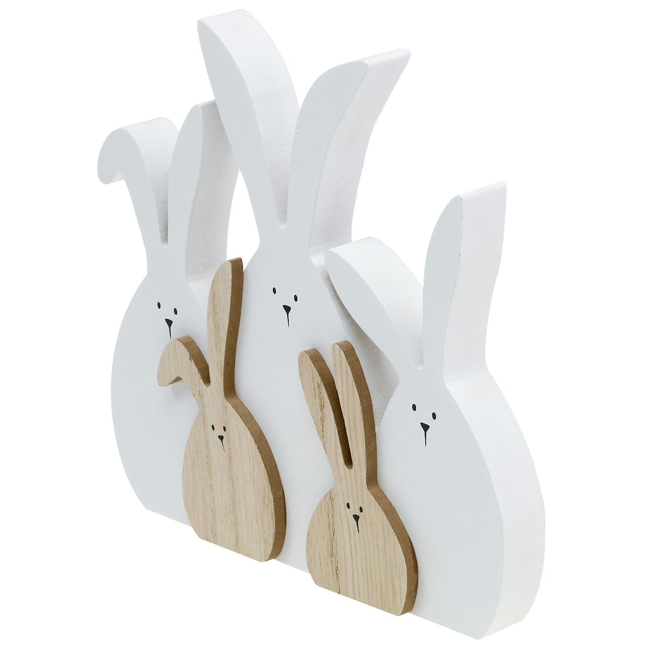Floristik24.co.uk Wooden rabbit stand White Natural H18.5cm87315