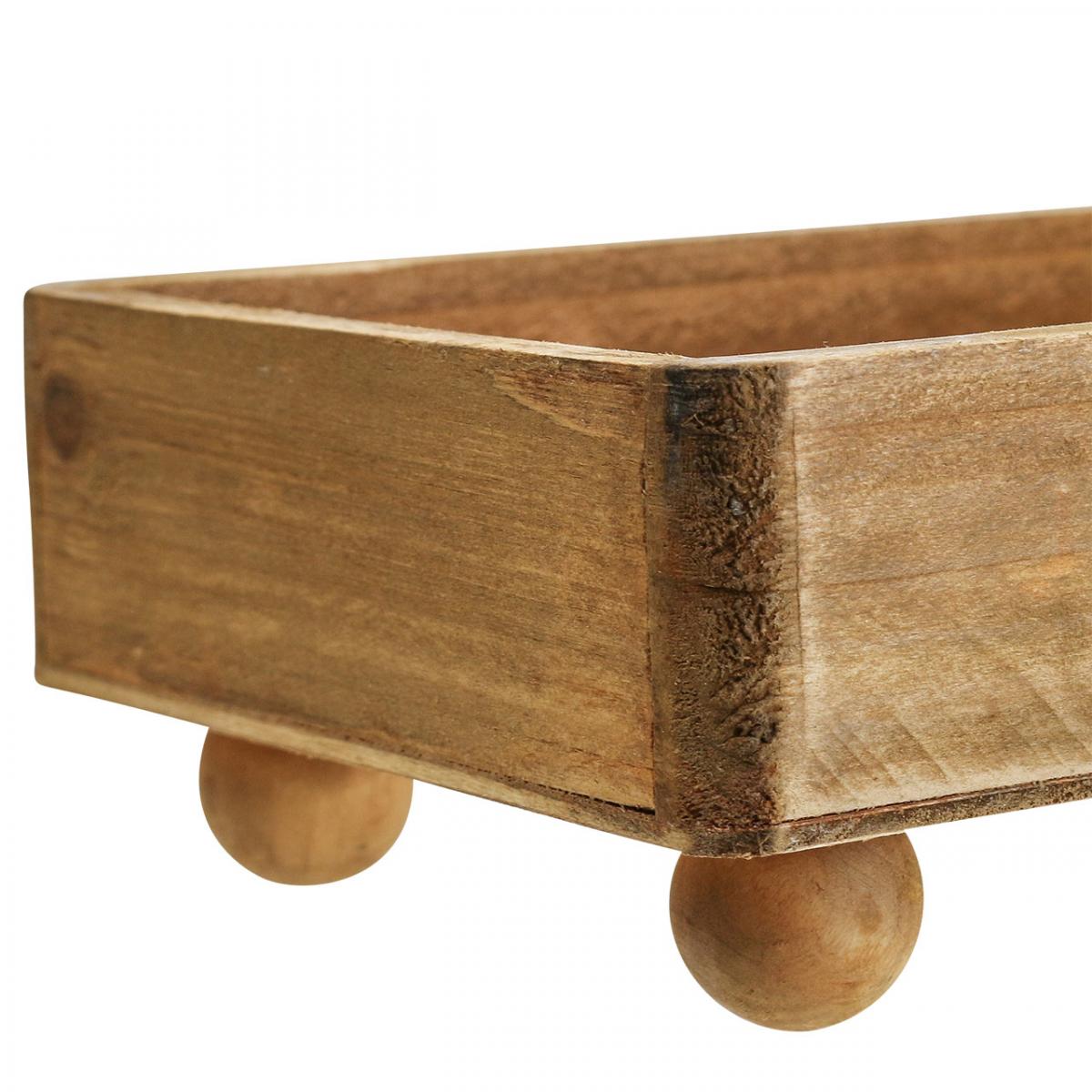 Floristik24.co.uk Wooden tray Rectangular decorative tray with feet 34×