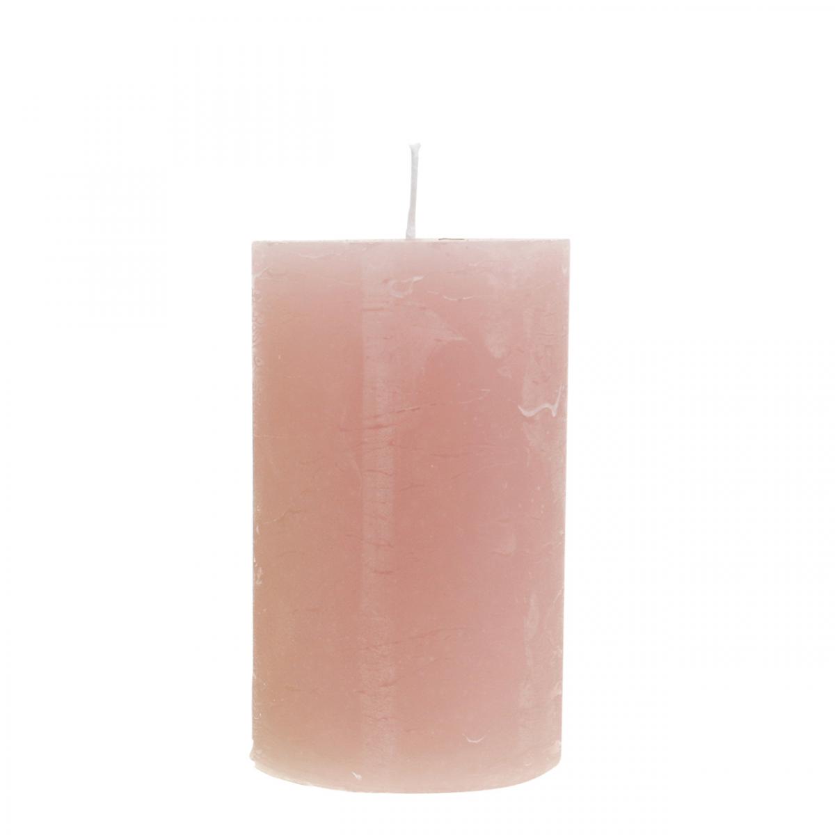 Floristik24.co.uk Pillar candles dyed through pink 60 × 100mm 4pcs104944151