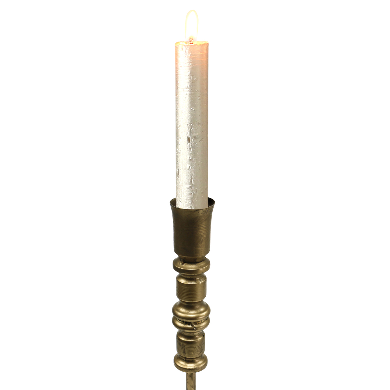 Vintage style candle holder brass colored metal Ø12.5cm ...