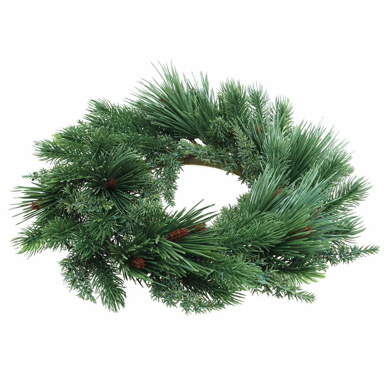 Floristik24.co.uk Wreath of conifer mix artificial Ø28cm green door