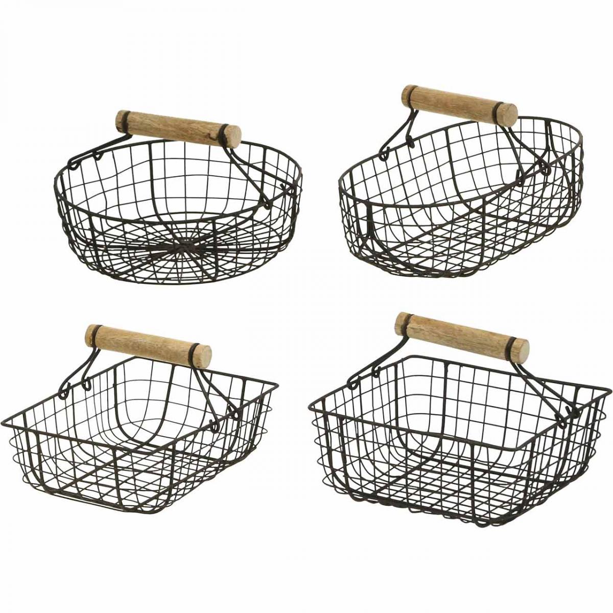 Floristik24.co.uk Metal basket with handle, basket for planting, wire