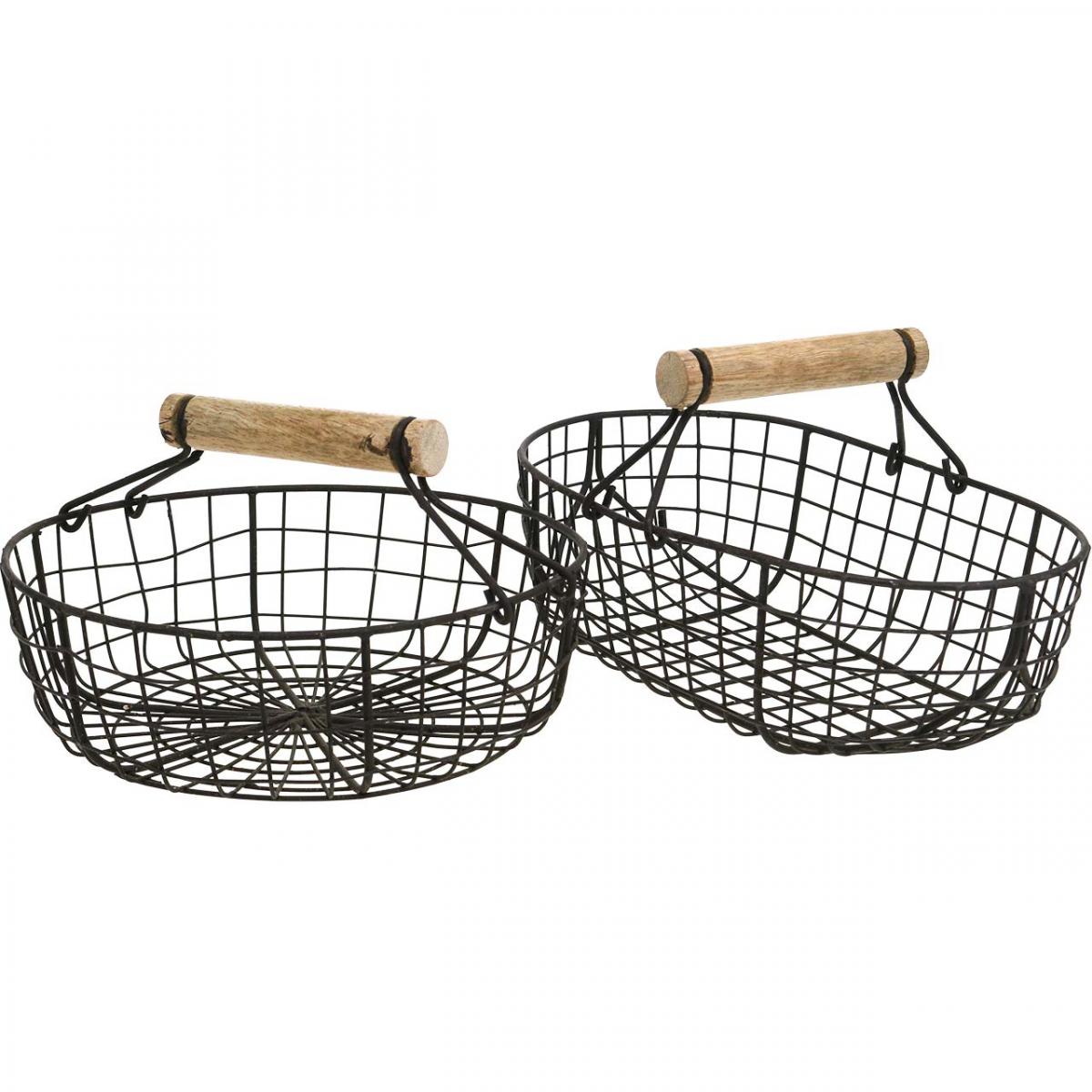 Floristik24.co.uk Metal basket with handle, basket for planting, wire