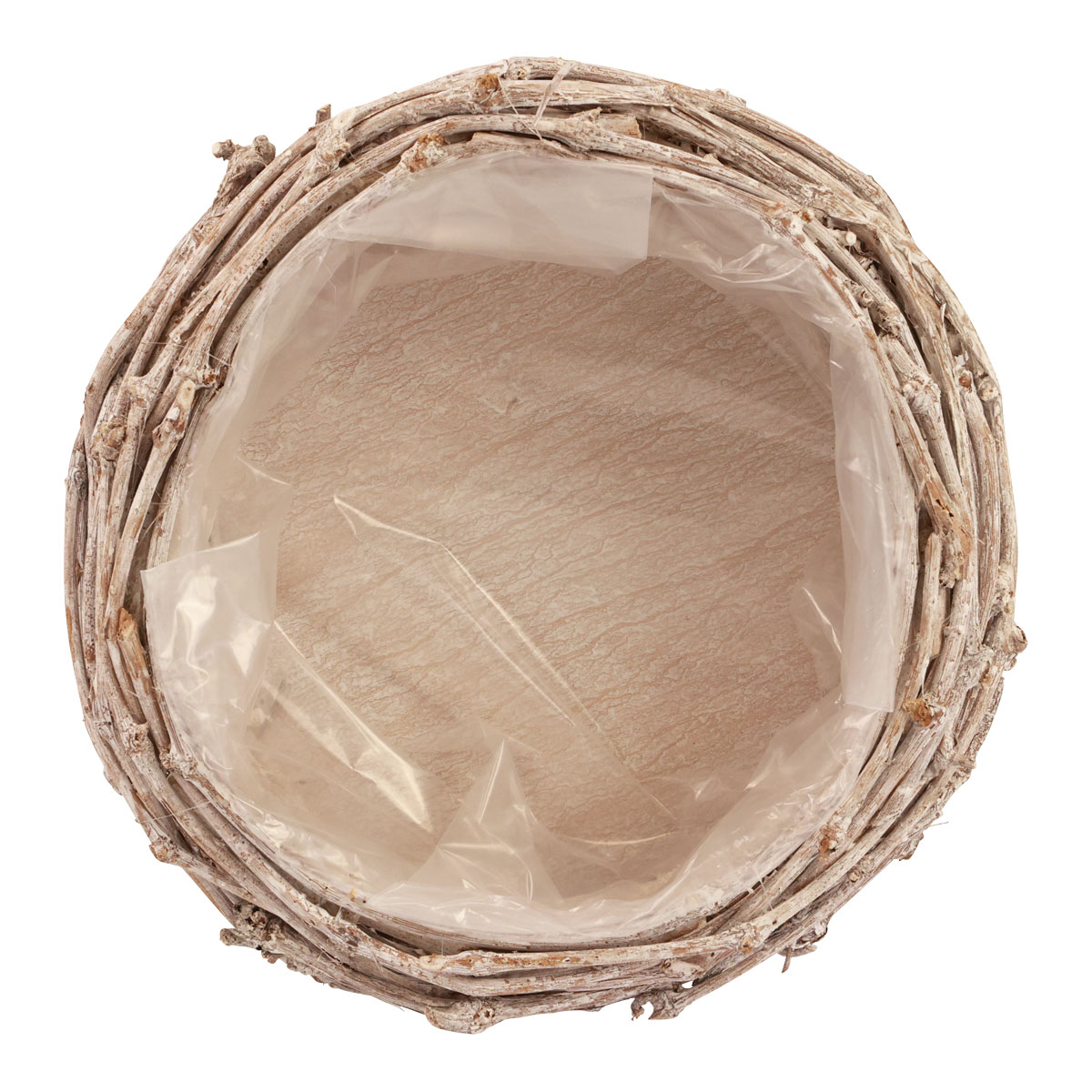 Floristik24.co.uk Wicker basket plant basket washed white Ø20cm H10cm14194