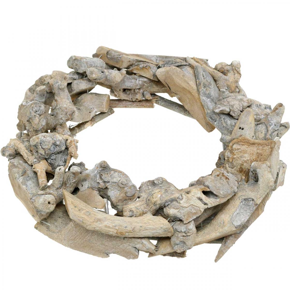 Floristik24.co.uk Decorative wreath wood root wreath white washed Ø35cm