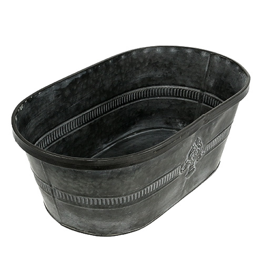Floristik24.co.uk Metal bowl for planting oval 41x23,5cm H15,5cm79099