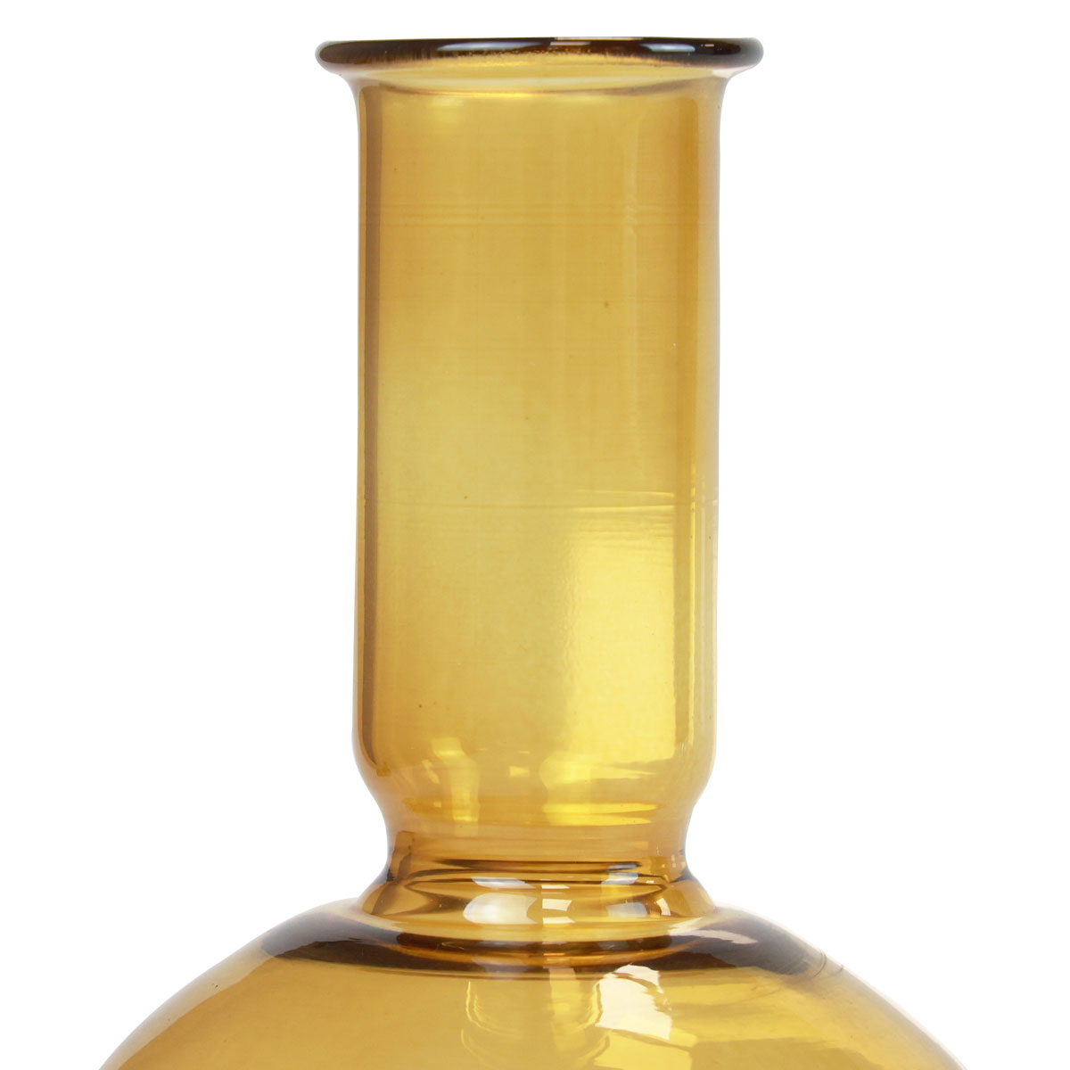 Floristik24.co.uk Mini Vase Yellow Glass Vase Flower Vase Glass Ø8cm H16cm