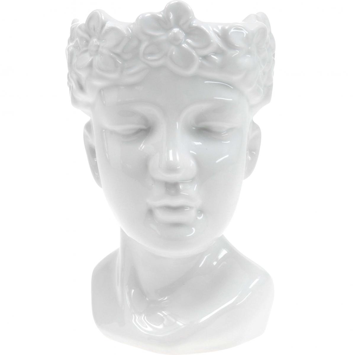Floristik24.co.uk Plant head bust woman white ceramic vase flower pot