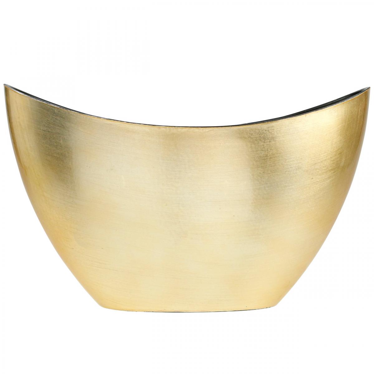 Floristik24.co.uk Plant bowl oval decorative bowl jardiniere gold 24×10×15cm01918