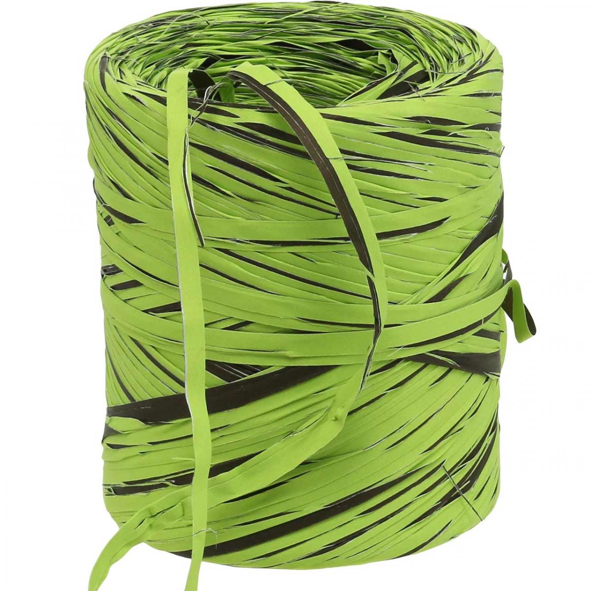Floristik24 Raffia ribbon green brown poly raffia 200m 290