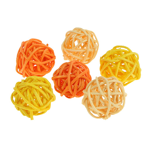 Rattan Ball Orange/Yellow/Aprico Assortment Rattan BALLS 