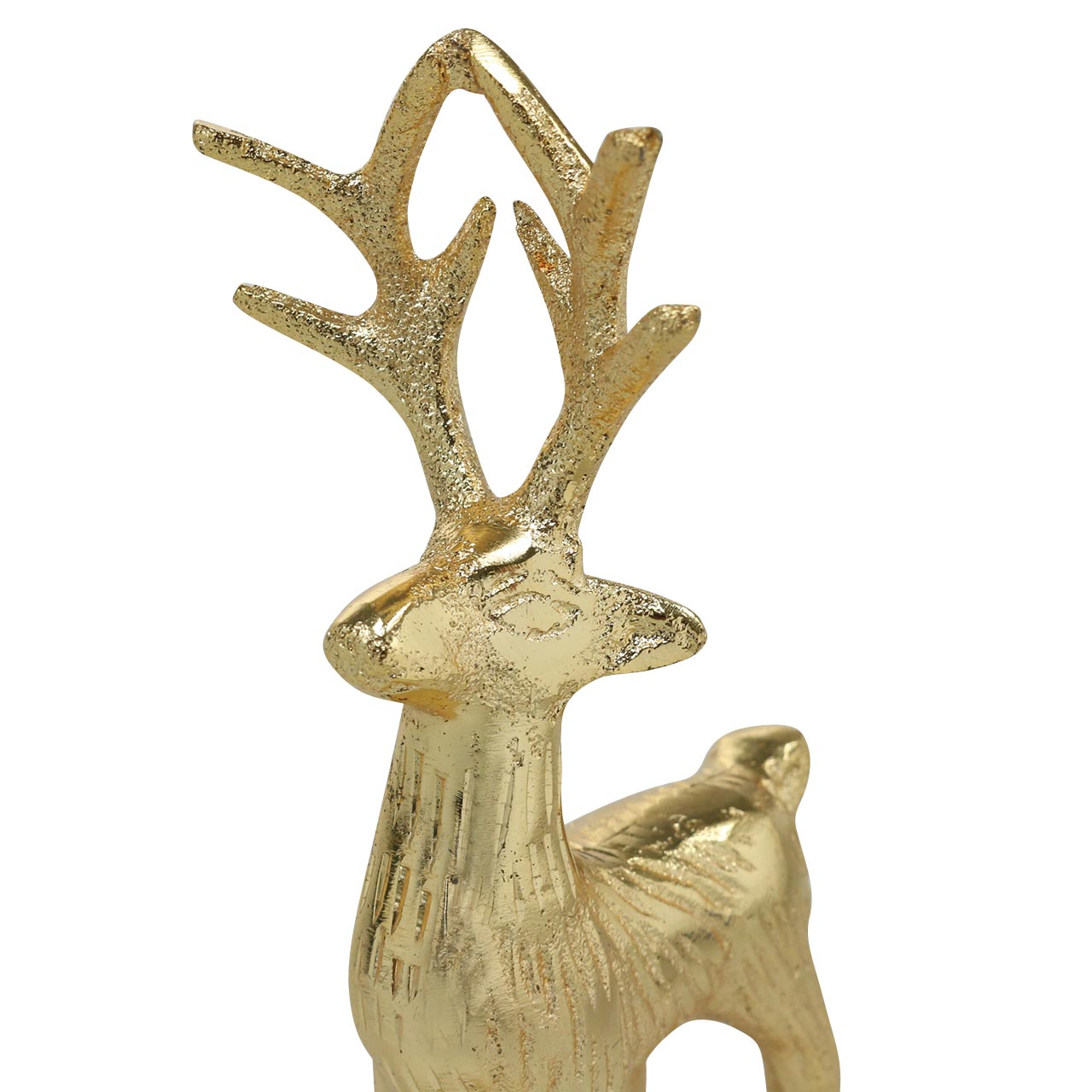 Floristik24.co.uk Decorative reindeer golden metal 12.5cm × 6.5cm 3pcs