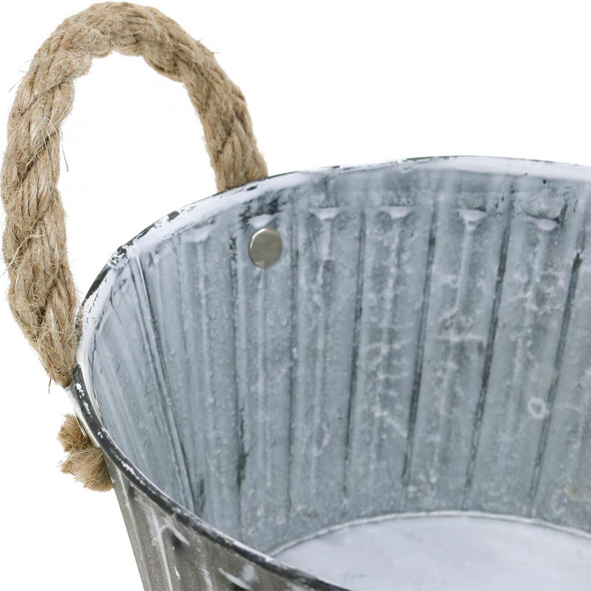 Floristik24.co.uk Plant bowl, metal bowl with handles, decorative bowl