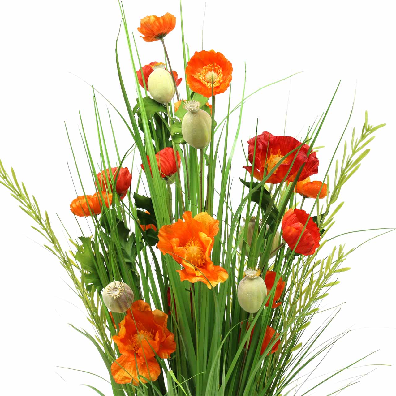 Floristik24.co.uk Decorative standing bouquet poppy artificial orange H77cm68196