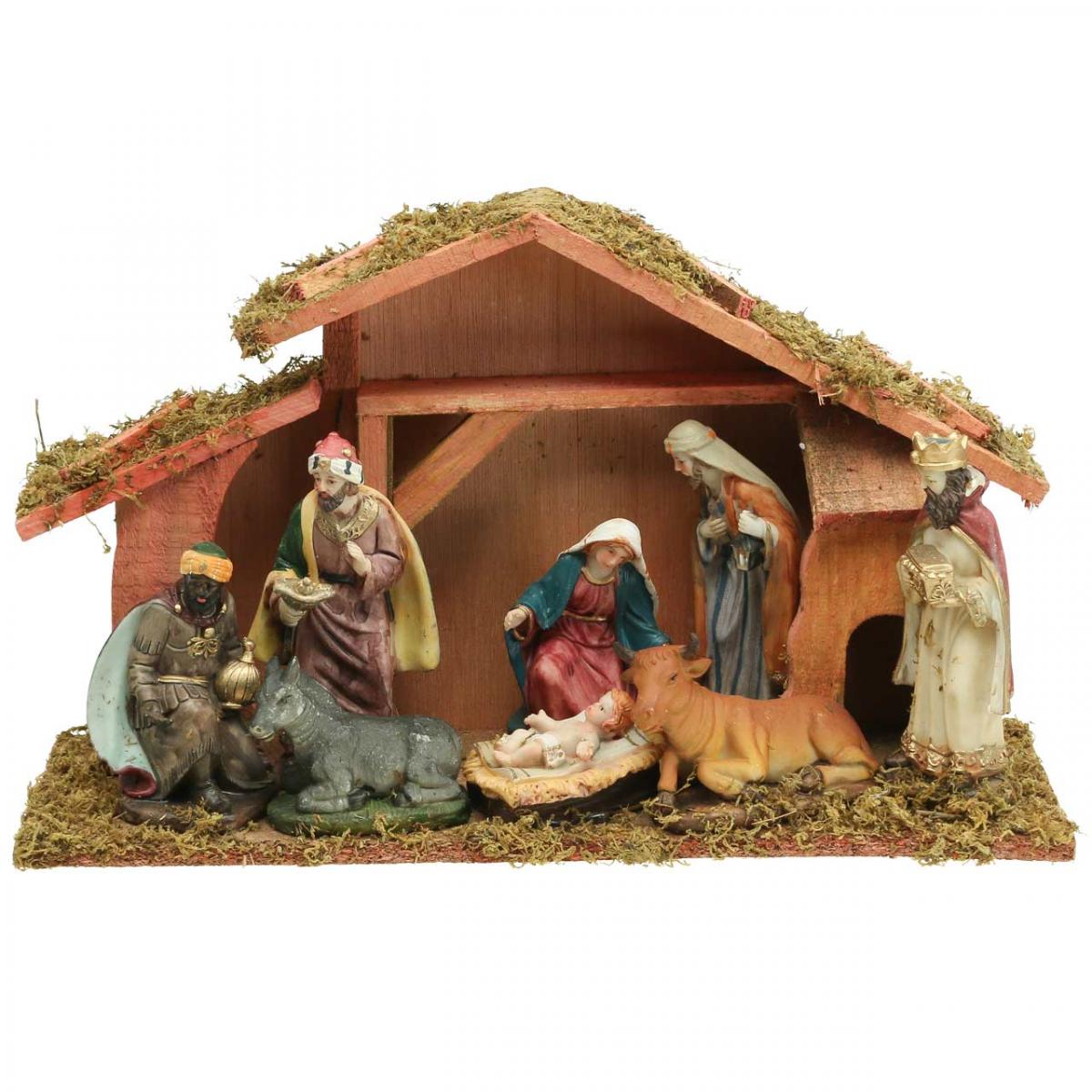 Floristik24.co.uk Christmas crib with figures Crib Christmas decoration