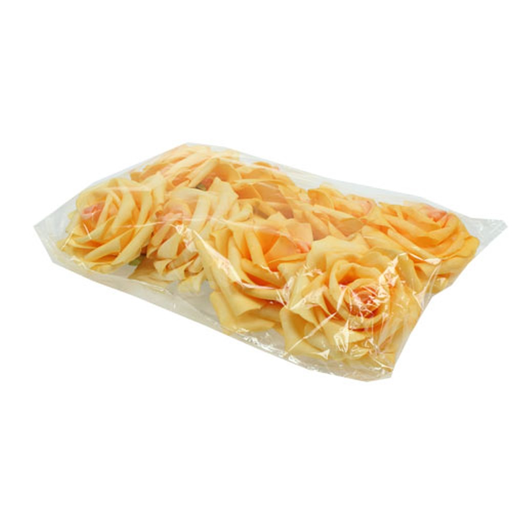 Floristik24.co.uk Foam rose yellow Ø10cm 8pcs72315