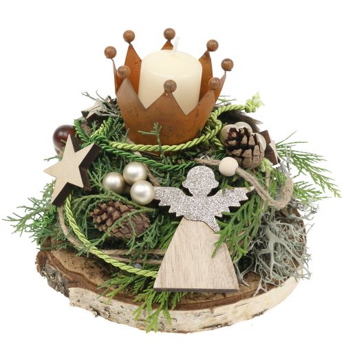 Floristik24 Pendant Angel, fir nature with mica 8cm 6pcs