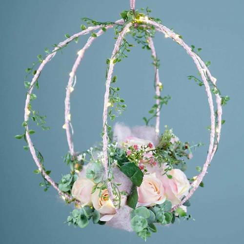 Product Decorative ring to hang black Ø25cm 6pcs