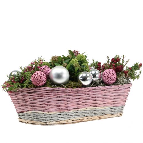 Floristik24 Plant Basket Set of 2 Wave Pink, Nature