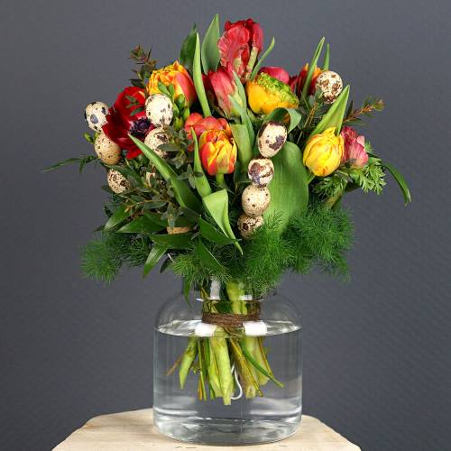 Floristik24 Glass vase Ø14cm H16,5cm