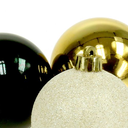 Product Christmas Ornament Mix Black, Gold Ø6cm 30pcs