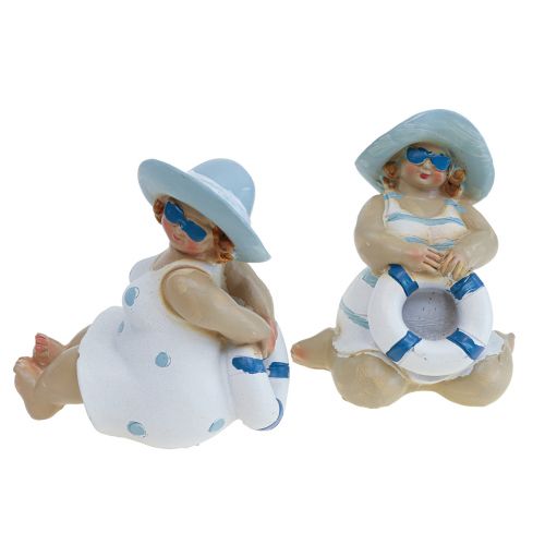 Floristik24 Maritime Deco Ladies Deco Figures Baddeko H10/9.5cm Set of 2