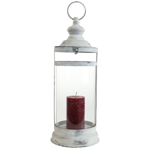 Product Deco Lantern Shabby Chic Lantern White Metal Ø15cm H46cm