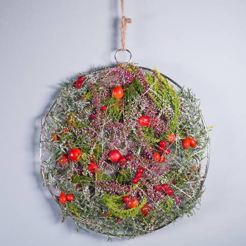 Floristik24 Deco ring silver Ø30cm 4pcs