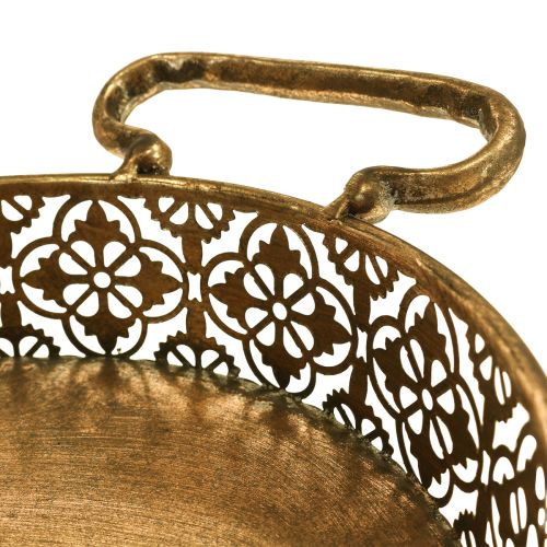 Floristik24 Decorative tray oval gold metal tray antique look gold set of 3