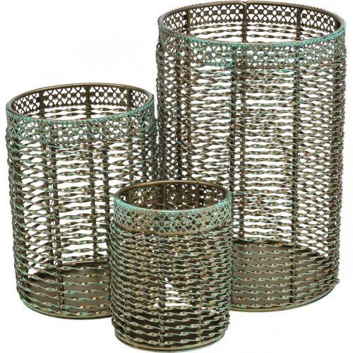 Candle holder metal tealight holder Ø8/10/13cm set of 3