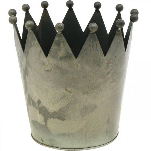 Floristik24 Deco crown antique look gray metal decoration Ø17.5cm H17.5cm