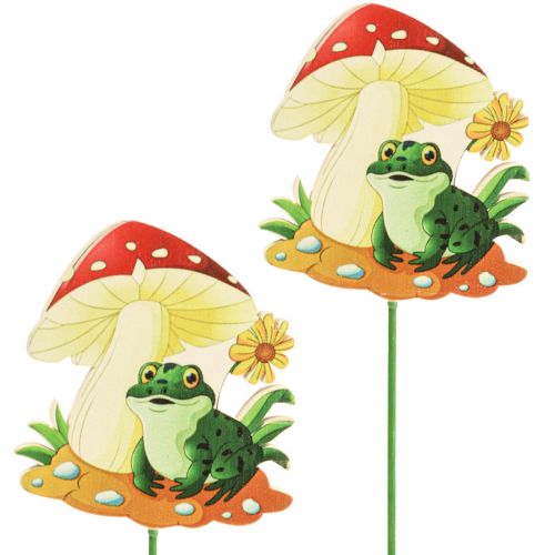 Decorative plug wooden flower plug frog decoration 6.5cm 18 pcs