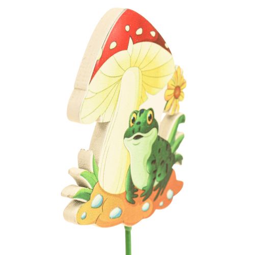 Product Decorative plug wooden flower plug frog decoration 6.5cm 18 pcs