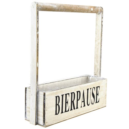Plant box with handle vintage box “Beer Break” 30×9×10cm