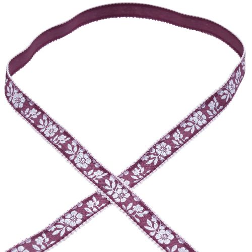 Product Gift ribbon flowers decorative ribbon Mauve 15mm 25m