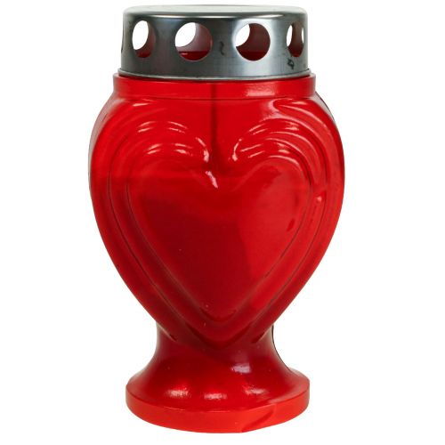 Product Grave candles red heart mourning light memorial light 9×8×15cm 24h 4 pcs