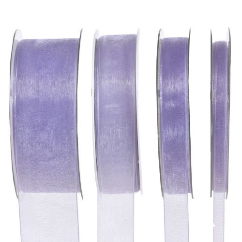 Floristik24 Organza ribbon gift ribbon purple ribbon selvedge 50m