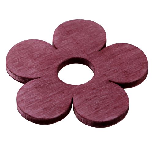 Product Scatter decoration wooden flowers table decoration pink purple white Ø4cm 72 pcs