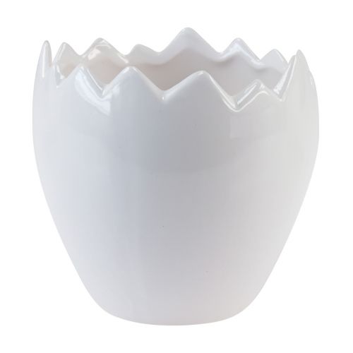 Floristik24 Flowerpot Ceramic Egg White Planter Ø11.5cm H11.5cm 3 pcs