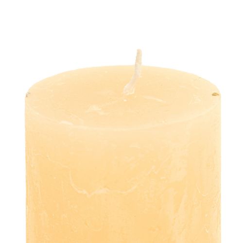 Product Solid colored candles light apricot pillars 50×100mm 4pcs