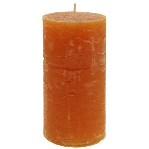 Product Pillar Candles Dark Orange Solid Coloured Sunset 50x100mm 4 pcs