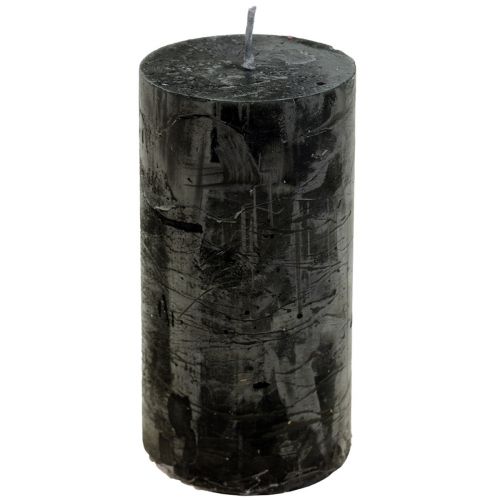Black Candles Solid Colored Pillar Candles 60x100mm 4 Pcs