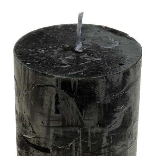 Product Black Candles Solid Colored Pillar Candles 60x100mm 4 Pcs
