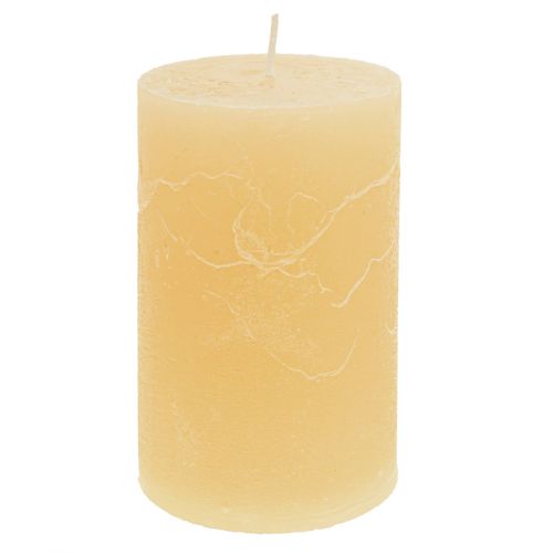 Candles apricot light colored pillar candles 60×100mm 4pcs