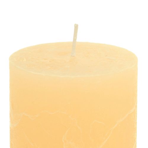 Floristik24 Candles Apricot Light Solid Colored Pillar Candles 60×100mm 4 Pcs