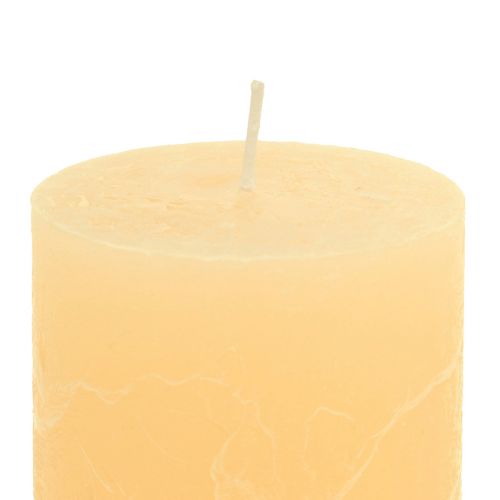 Product Candles apricot light colored pillar candles 60×100mm 4pcs