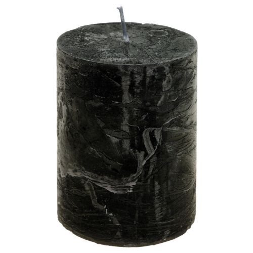 Product Black candles, solid coloured pillar candles 85x120mm 2 pcs