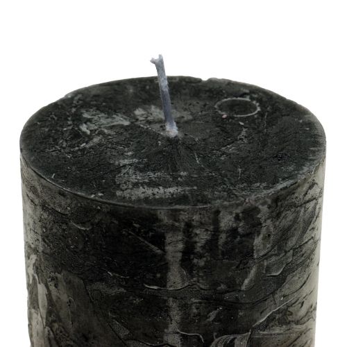 Product Black candles, solid coloured pillar candles 85x120mm 2 pcs