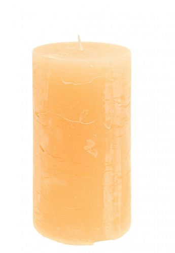 Product Candles apricot light colored pillar candles 85×150mm 2pcs