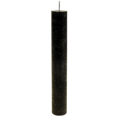 Floristik24 Taper Candles Solid Colored Black Candles 34×240mm 4 pcs